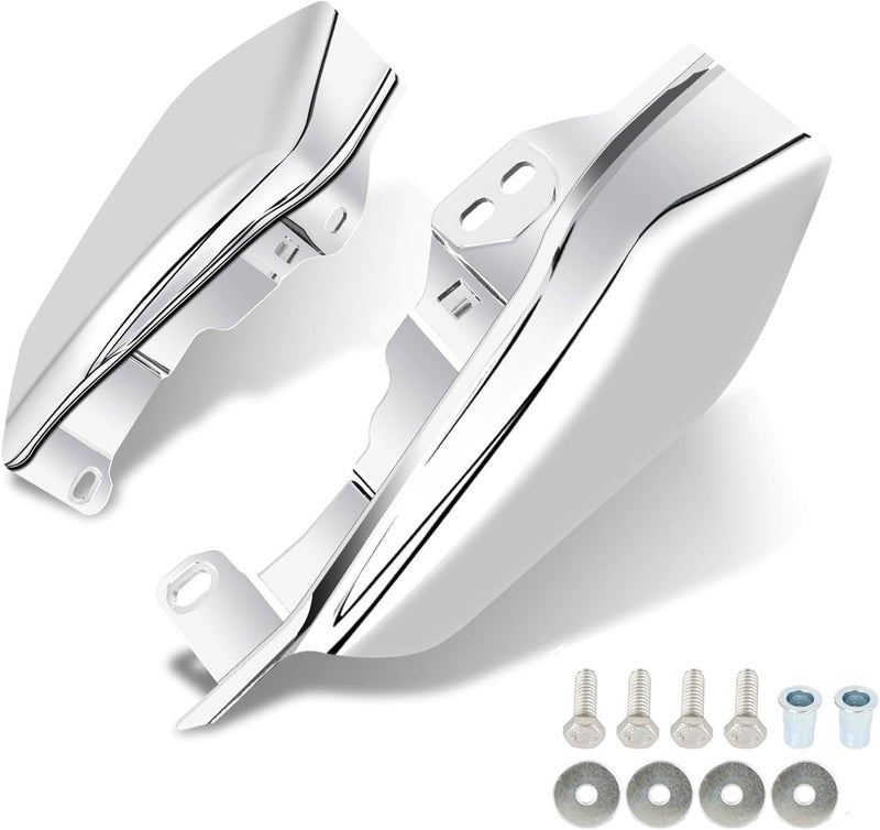 MOCODUO Motorcycle Mid Frame Air Deflectors Heat Shields Kits Fit for Harley Davidson Touring Street Glide Road Glide Electra Glide Road King Ultra Limited Tri Glide CVO 2009-2024 Chrome - Image 1